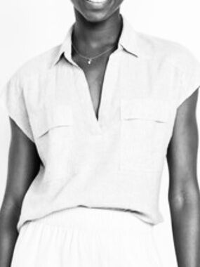 Old Navy Brown Linen Short Sleeve Shirt